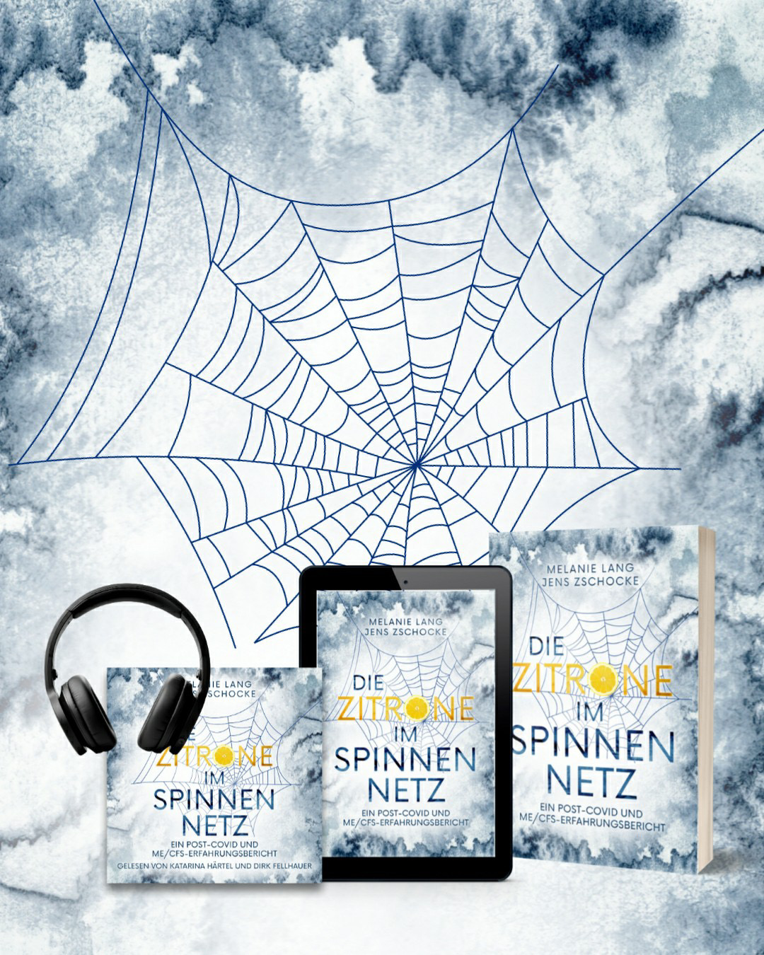 Offenes Buch mit Brille, Teetasse und Notizbuch auf einer Decke.